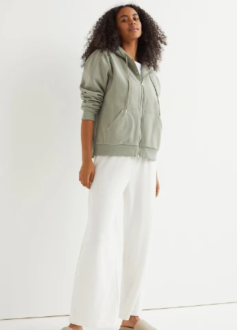 Толстовка фліс,хакі, H&M Basic (254770059)