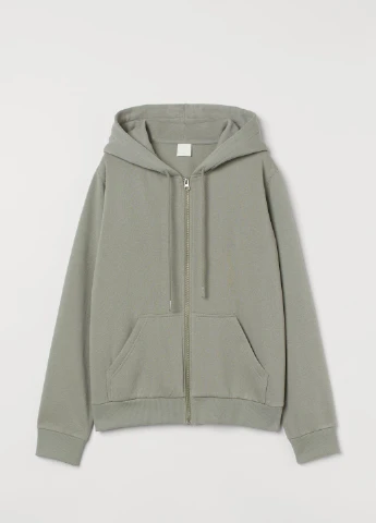 Толстовка фліс,хакі, H&M Basic (254770059)