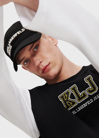 Лонгслів Karl Lagerfeld Jeans логотип комбінований кежуали бавовна