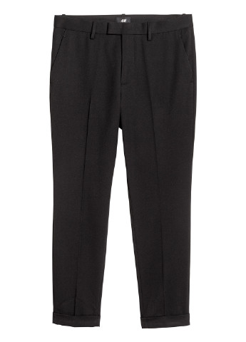Черные кэжуал демисезонные брюки H&M