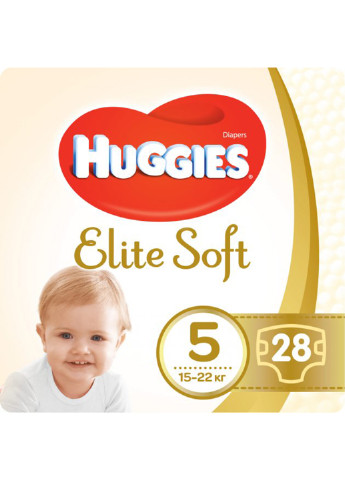 Подгузники Elite Soft Jumbo 5 15-22 кг 28 шт Huggies (254661147)