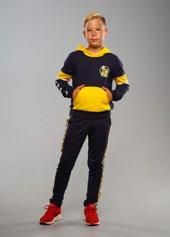 Сине-желтый демисезонный сине-желтый демисезонный спортивный костюм с рисунком брючный Sinthia
