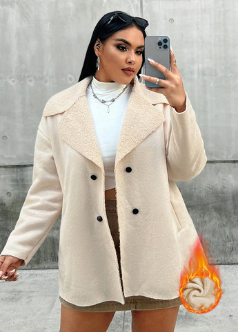 Кремовая демисезонная куртка куртка-пиджак SHEIN