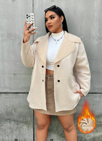 Кремовая демисезонная куртка куртка-пиджак SHEIN