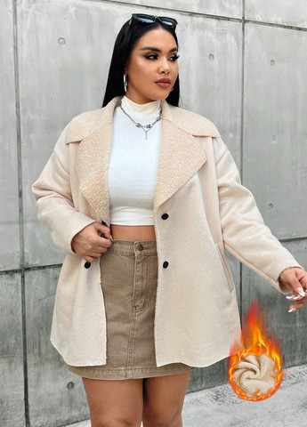 Кремовая демисезонная куртка куртка-пиджак SHEIN