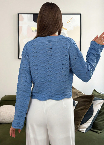 Світло-синій демісезонний светр джемпер SHEIN