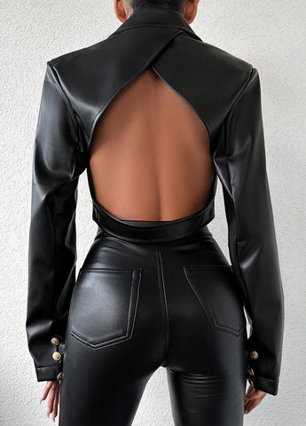 Черная демисезонная куртка SHEIN