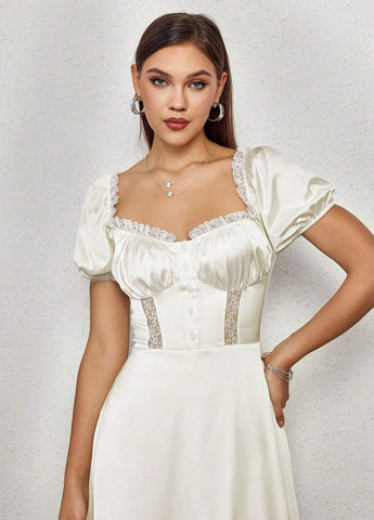 Белое праздничный, вечернее платье SHEIN однотонное