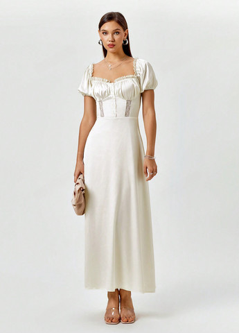 Белое праздничный, вечернее платье SHEIN однотонное