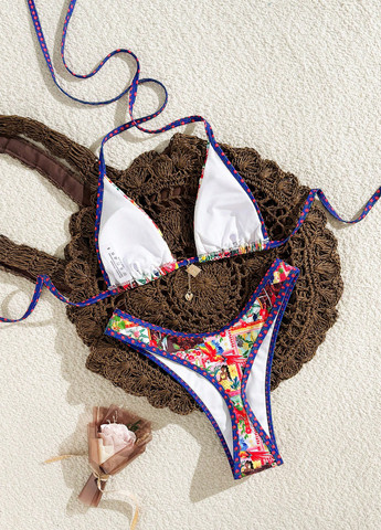 Комбинированный летний купальник (лиф, трусики) бикини, раздельный SHEIN