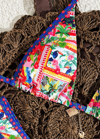 Комбинированный летний купальник (лиф, трусики) бикини, раздельный SHEIN