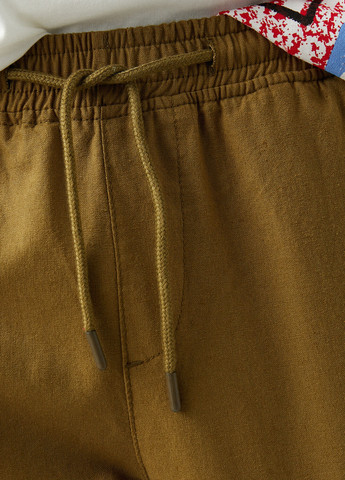 Фисташковые кэжуал демисезонные укороченные, прямые брюки KOTON