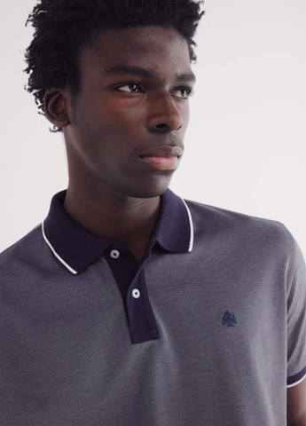 Синяя футболка-поло для мужчин Springfield однотонная