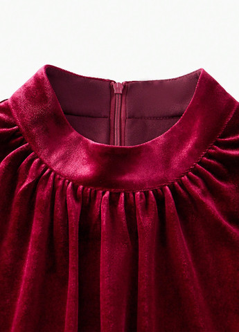 Бордовое вечернее платье футляр SHEIN однотонное