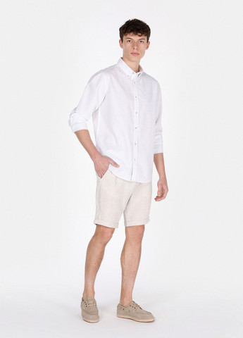 Белая кэжуал рубашка однотонная Colin's