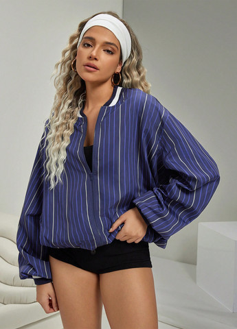 Бомбер SHEIN бейсбольний на блискавці (365685569)