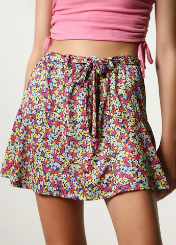 Розовая кэжуал цветочной расцветки юбка Lefties клешированная