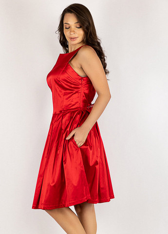 Красное вечернее платье клеш Time of Style однотонное