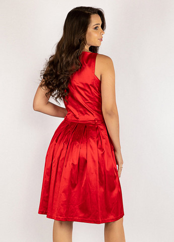 Красное вечернее платье клеш Time of Style однотонное