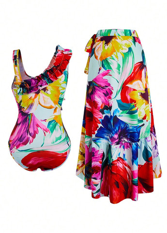 Комбинированный летний комплект (боди, юбка) SHEIN