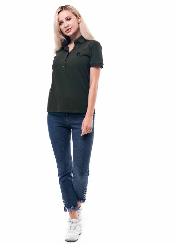 Оливковая (хаки) женская футболка-поло для кормящих Lullababe однотонная