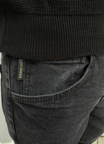 Темно-серые зимние джинси утепление 1262 BL Colomer