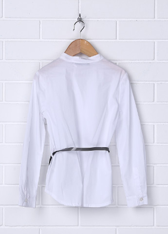 Белая однотонная блузка с коротким рукавом Miss Blumarine демисезонная
