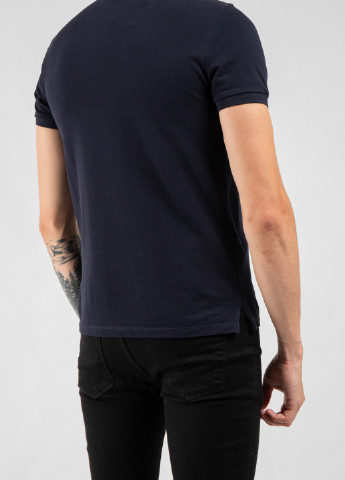 Синя темно-синя футболка-поло з вишитим логотипом Emporio Armani