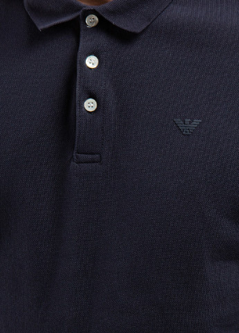 Синя темно-синя футболка-поло з вишитим логотипом Emporio Armani