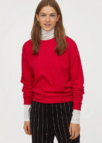 Червоний світшот H&M однотонний (156342123)