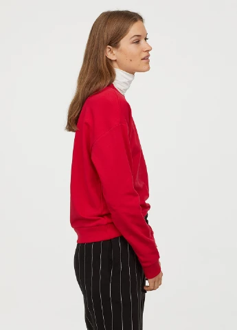 Червоний світшот H&M однотонний (156342123)