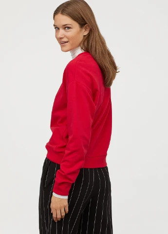 Червоний світшот H&M однотонний (156342123)