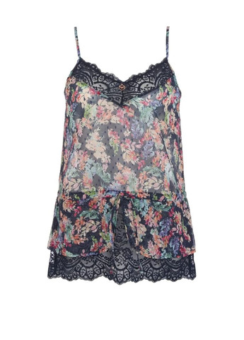 Синяя всесезон пижама майка + шорты Emporio Armani