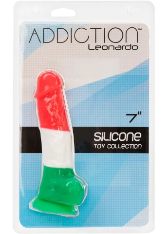Цветной фаллоимитатор - LEONARDO - 7" - 3 COLOURS, 17,8 см, силикон ADDICTION (254885467)