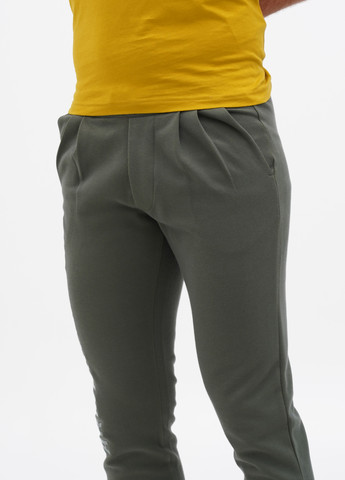 Оливковые спортивные демисезонные зауженные брюки Emporio Armani EA7