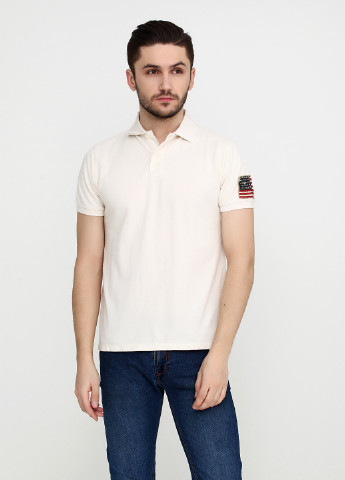 Молочная футболка-поло для мужчин Ralph Lauren однотонная