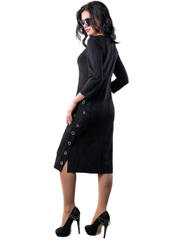 Чорна кежуал сукня міді ST-Seventeen в смужку