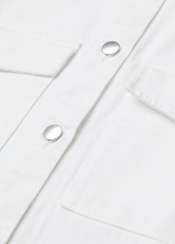 Белая джинсовая рубашка однотонная H&M