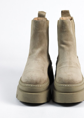 Зимние ботинки челси светло-бежевые Guero из натуральной замши
