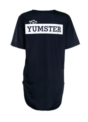 Біла літня футболка Yumster Темно-синяя футболка c принтом на спине