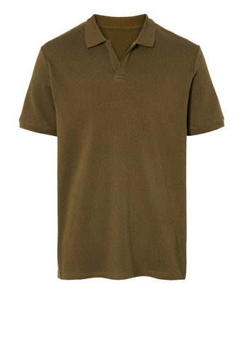 Темно-зеленая футболка-поло для мужчин Livergy однотонная