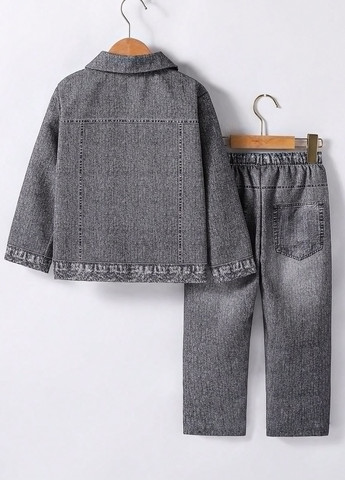 Комбінований демісезонний костюм (куртка, джинси) брючний SHEIN