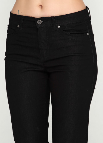 Капри Jensen высокая талия однотонные чёрные джинсовые