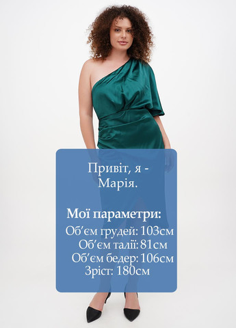 Смарагдова святковий, вечірня сукня на одне плече CUPSHE однотонна