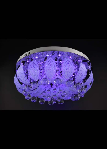 Люстра стельова з кольоровою LED підсвічуванням з пультом 2166/500 Хром 23х50х50 см. Handmade (234539593)