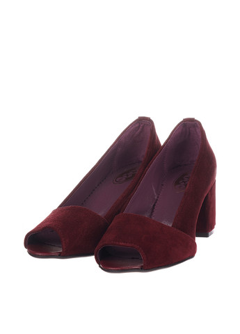 Бордовые женские кэжуал туфли на высоком каблуке - фото