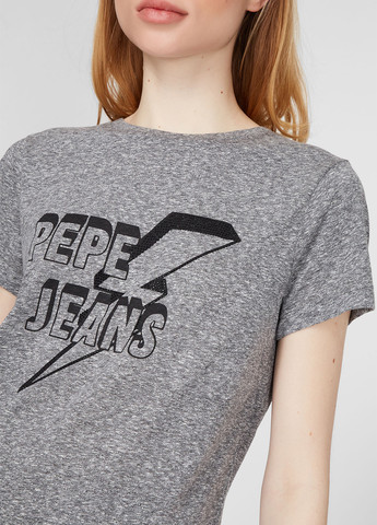 Серая летняя футболка Pepe Jeans