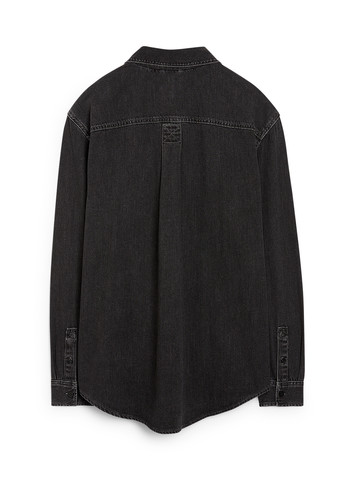 Темно-серая кэжуал, джинсовая рубашка однотонная C&A