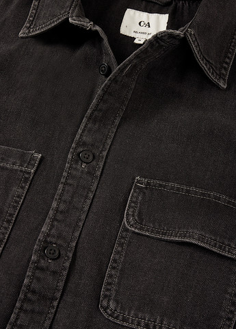 Темно-серая кэжуал, джинсовая рубашка однотонная C&A