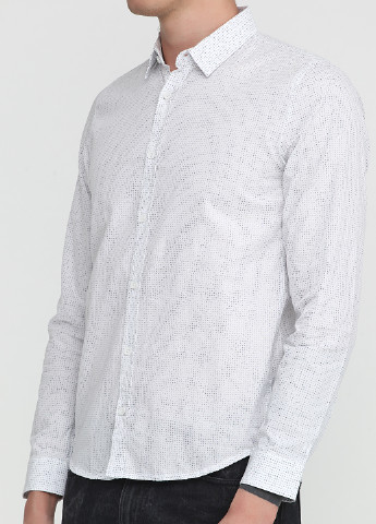 Белая кэжуал рубашка с геометрическим узором Garcia Jeans с длинным рукавом